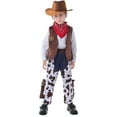 thumbnail image 2 of Trendfront Toddler Boys Cowboy Outfits Collared Long-Sleeve Shirt Vest and Pants Western Character Roleplay Performance Suit, 2 of 7