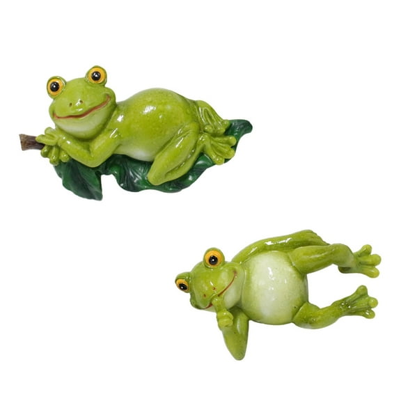 Ciwanning 2PCS Resin Frogs Figures Durability Flower Pot Hanger For Hanging On Flower Pot