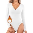 thumbnail image 1 of MANGOPOP Body de Manga Corta con Cuello en V Profundo y Manga Larga para Mujer Ropa, 1 of 4