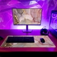 thumbnail image 5 of Rose Gold Marble Mouse Pad Abstract Pink Desk Mat 31.5x11.8 Inch Marbled Texture Non-Slip Rubber Base Mice Pad Extended Large Mouse Mat Desk Pad Stitched Edges Keyboard Mouse Mat Desk Pad, 5 of 5