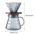 thumbnail image 3 of Equipo de café de filtración por goteo de cafetera con lavado manual de vidrio de borosilicato alto, 3 of 5
