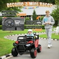 thumbnail image 6 of Joyracer 800W 24 Volt Ride on Toys, 4WD/2WD Switchable Powered Ride on UTV with Remote Control, Kids Electric Car w/ 2 Seater, Power Car Wheels, 3 Speeds, Music, Bluetooth, MP3, USB, Horn, Red, 6 of 11