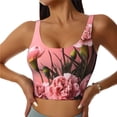 thumbnail image 2 of Lsque Delicate Pink Carnations A Printed Women'S Sports Bra, Compression, Moisture Wicking, High-Impact Sports Bra For Women,Supportive sports bra-X-Large, 2 of 9