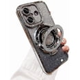 thumbnail image 1 of Bling Glitter Phone Case Compatible with iPhone 16 Plus, Kickstand Camera Lens Protector Soft Cover Sparkling Rhinestone Case, 1 of 6