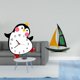 thumbnail image 2 of Reloj De Pared De Madera Con Forma De Pingüino De Dibujos Animados, Escultura De Velero De Hierro, Adorno De Mesa, Decoración Encantadora A Pilas Para El Hogar, Dormitorio, Decoración, 2 of 8