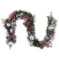 thumbnail image 6 of National Tree Company Artificial Christmas Garland, Silver, Evergreen, Decorated with Ball Ornaments, Berry Clusters, Christmas Collection, 6 Feet, 6 of 7
