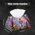 thumbnail image 6 of Lsque Sky Sunflower Skull Printed Long Tissue Box Cover Holder, Facial Paper Organizer Dispenser,Triangle with Bottom Belt, PVC Leather Decorative Organizer, 6 of 9