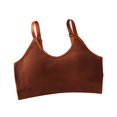 thumbnail image 4 of Chaleco deportivo sin tirantes a prueba de golpes con almohadilla de pecho desmontable, chaleco fruncido, ropa interior de mujer, hermosa espalda que envuelve el pecho, 4 of 6