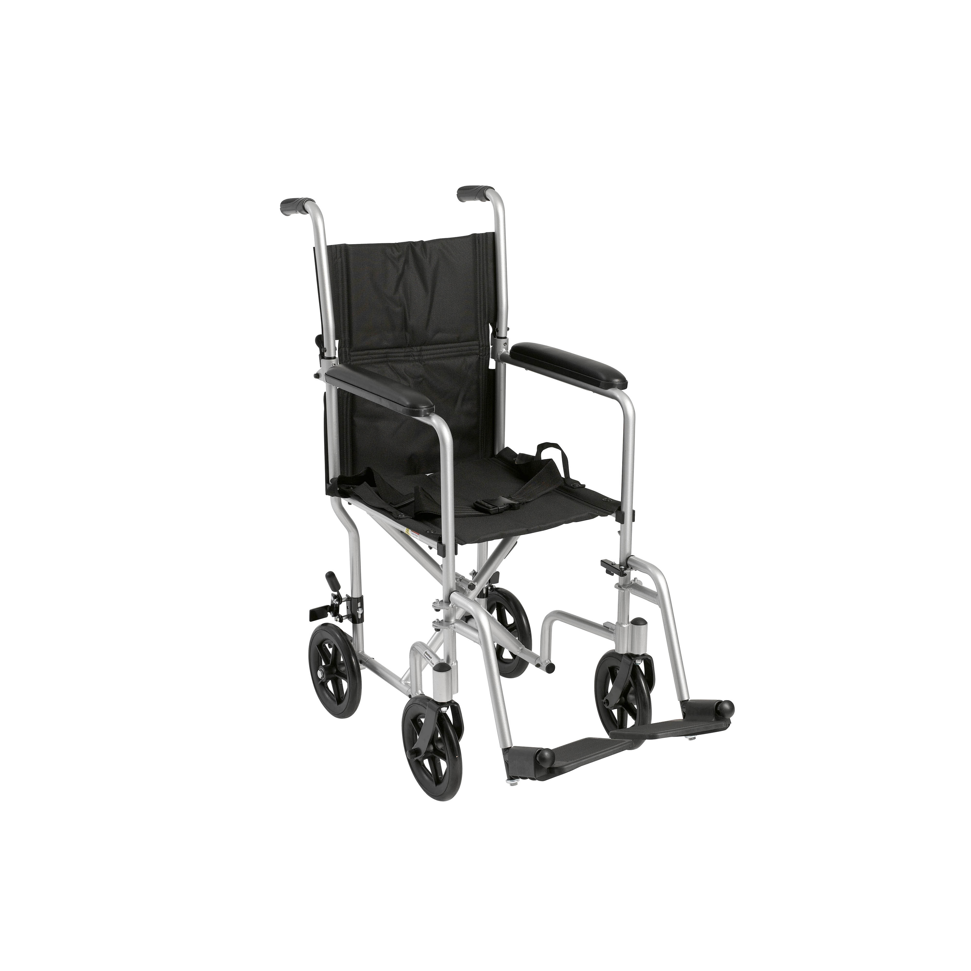 Drive Medical Lightweight Transport Wheelchair, 17" Seat, Silver