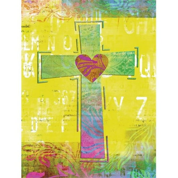 Artsy Cross Flag Garden Size