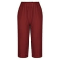thumbnail image 6 of Lindreshi Sweatpants Women Clearance Women's Spring/Summer Solid Color Casual Comfortable Wide Leg Capris Pants, 6 of 7