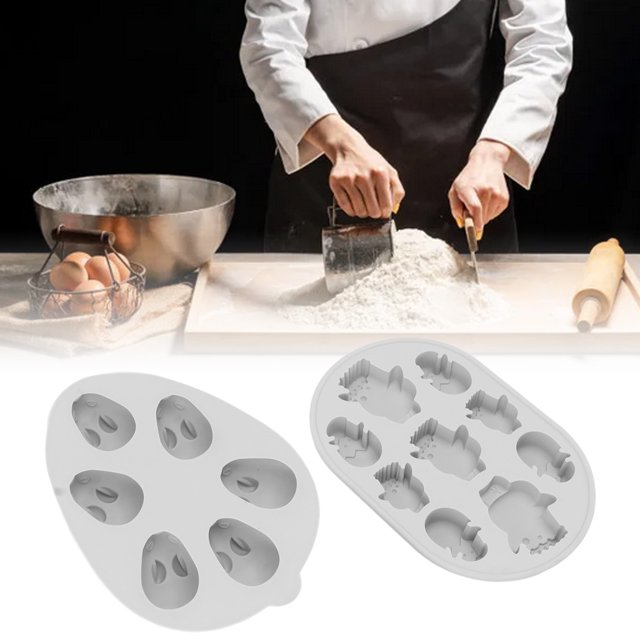 Moldes De Chocolate, 2 Piezas, Molde Para Hornear De Silicona Apto Para Lavavajillas, Fácil De Liberar, Estilo Conejito Multiusos Para