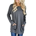 thumbnail image 2 of LAPA Womens Tops Solid Round Neck Tunic Raglan Shirts Long Sleeve Shirt Blouse, 2 of 4