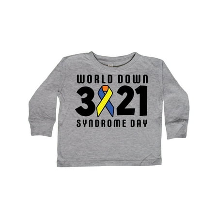 

Inktastic World Down Syndrome Day 231 with Yellow and Blue Ribbon Gift Toddler Boy or Toddler Girl Long Sleeve T-Shirt
