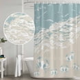 thumbnail image 5 of Blue Coastal Crabs Shower Curtain, Waterproof Shower Curtains for Bathroom, Summer Beach Ocean Abstract Art Washable Fabric Bathtub Curtain Set Bath Decor with 12 Hooks Extra Long 72"x96", 5 of 8