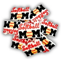 Lashicorn Softball Ball Mom Silicone Focal Bead  12 Pack Mama Sports for Freshie Hangers Beaded Pens 1.5 Wholesale Bulk Keychain Brushes