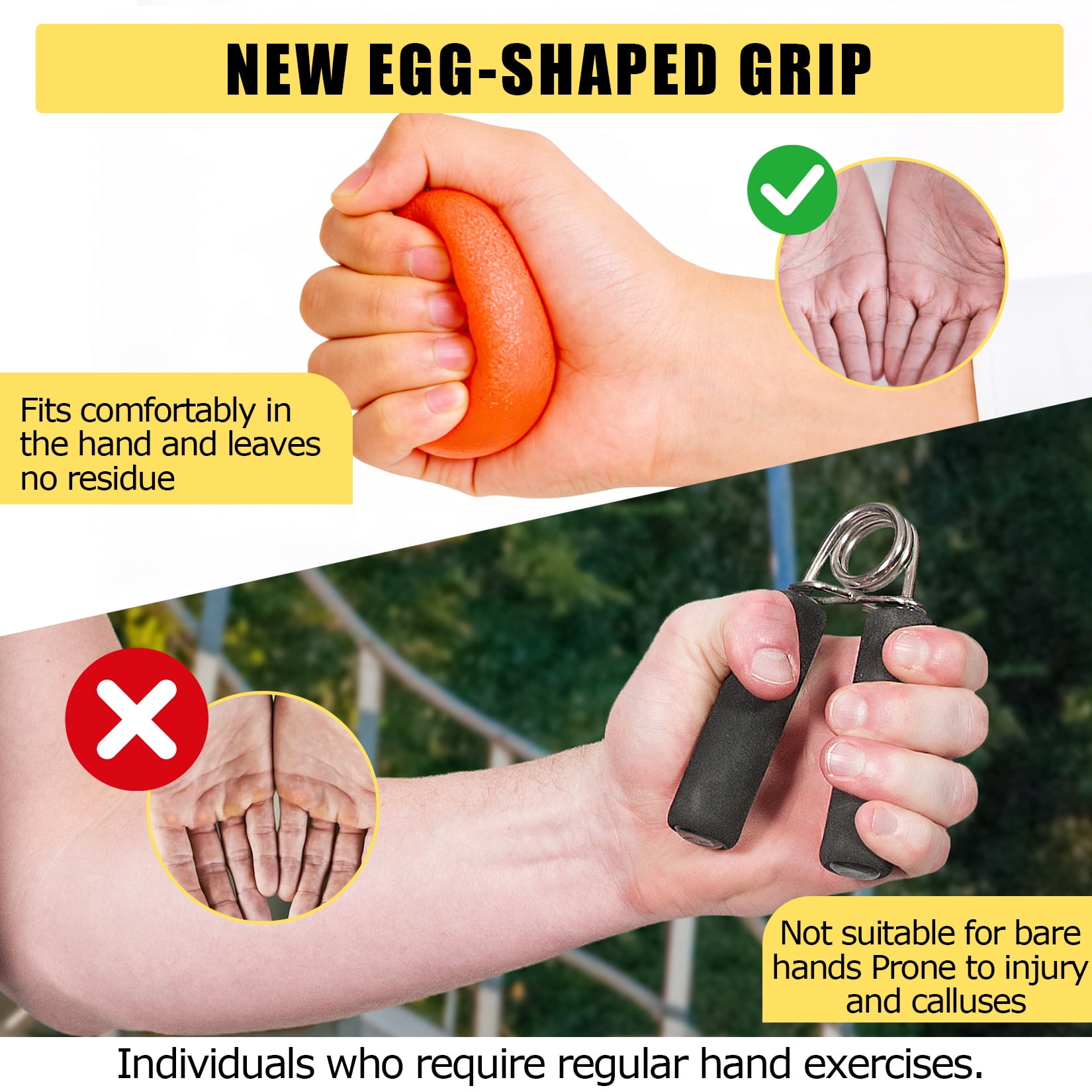 Gaderth Hand Grip Strengthener Set 9 Pack, Grip Strength Trainer, Hand Grip Strengthener, Stress Balls for Adults, Stress Relief Balls, TPR Material, Strength Training Equipment