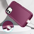 thumbnail image 5 of I-HONVA For iPhone 11 Case,3-Layer Military Grade Drop Protection Anti-Slip Bumper Rugged Shockproof Dustproof Protection 6.1 inch Phone Case,Deep Purple Pink, 5 of 7