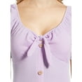 thumbnail image 4 of No Boundaries Juniors Wiggle Knit Dress with Short Puff Sleeves, Sizes XS-3XL, 4 of 5