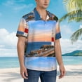 thumbnail image 3 of Pofeuu Lighthous1 Print Hawaiian Shirt for Men Sleeves Casual Button Down Summer Beach Dress Shirts T-Shirts,3X-Large, 3 of 7