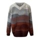 thumbnail image 2 of Gibobby Sueter para mujer invierno Suéter de punto de seersucker de manga larga con cuello en V suelto casual(A,CH), 2 of 5