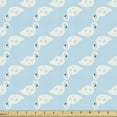thumbnail image 1 of Swans Fabric by the Yard, Abstract Minimalistic Art Repeating Pattern with Swimming Birds with Flowers on, Decorative Upholstery Fabric for Sofas Home Accents, 5 Yards, Pale Blue White by Ambesonne, 1 of 4