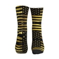 thumbnail image 2 of Athletic Socks Gold Black America Flag Sport Running Calf Socks Crew Socks for Men Women, 2 of 7
