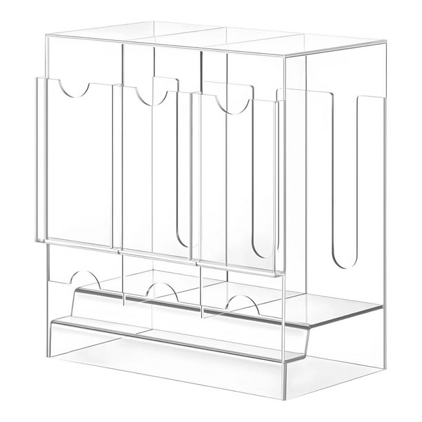 Caja organizadora de acrílico para dispensador de paquetes de refuerzo, almacenamiento de tarjetas coleccionables de escritorio, transparente Base transparente