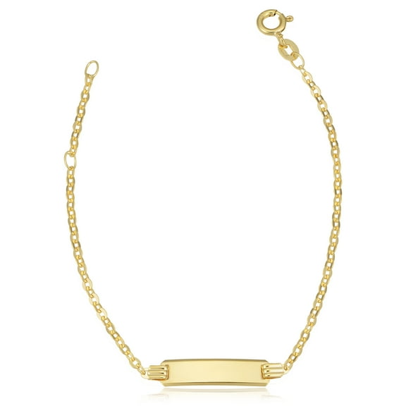 KoolJewelry 18k Yellow Gold Id Bracelet (adjusts to 6 or 6.75 inch)