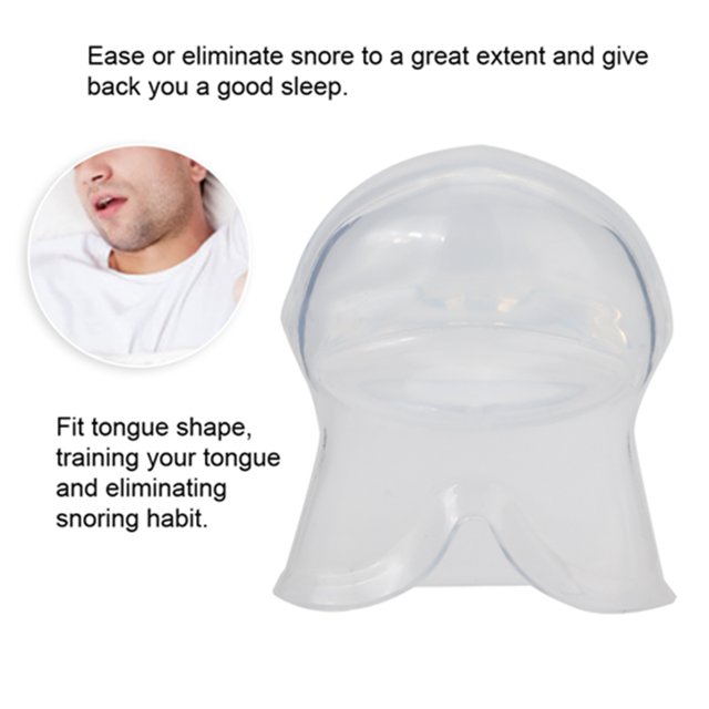 Agrenador de Cubierta de Lengua, Herramienta anti -ronquido Transparente Silicona Conveniente para Transportar Compacto para Evitar Ronquidos