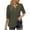e-367Army Green1647, variant on Women Tshirts A Plain Colored Casual Tops With Puffed Sleeves V Neck Five Quarter Sleeve T-Shirt For Ladies Leisure Female Solid Color Dailywear