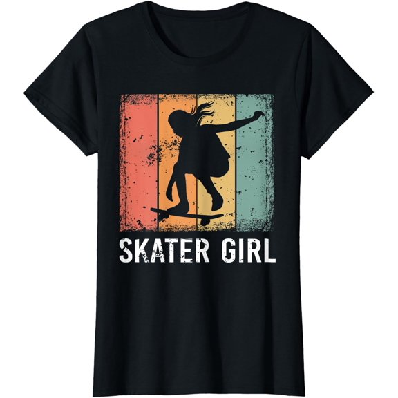 Cool Skater Art Women Girls Skateboarding Skateboard Skating T-Shirt
