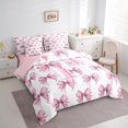 thumbnail image 4 of Feelyou Cute Pink Monogrammed Twin Bedding Sets 7-Piece for Child, Kawaii Bow Letter P Bedding Comforter Set, Dreamy Princess Style Reversible Sheet Sets, Luxury Bedroom Decor, 4 of 9
