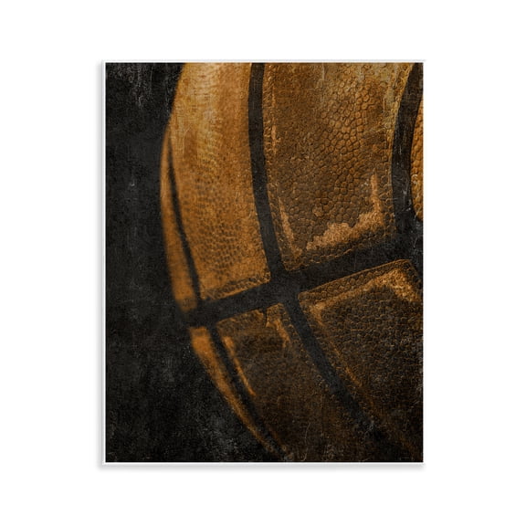 Stupell Industries Vintage Basketball Close Up Sports & Sports Teams Painting Unframed Art Print Wall Art, 11 x 14