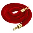 thumbnail image 1 of Unique Bargains 5.5 Feet Red Velvet Stanchion Rope, Crowd Control Barrier Rope with Snap Hook, Golden, 1 of 6
