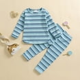 thumbnail image 2 of Caqnni Girl Baby Clothes Toddler Fall Winter Outfits Sweatshirt Pants 2 Piece Set Shirt Sweatpants Suit Homewear 3 6 9 12 18 24 Months 2T 3T(12-18 Months,Blue), 2 of 7