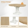 thumbnail image 6 of Harper & Bright Designs Farmhouse Dining Set for 4, Wood Kitchen Extendable Round Dining Table Set with 4 Upholstered Chairs, 6 of 17
