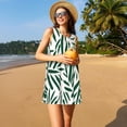 thumbnail image 3 of Balery Palm Branch With Leaves Vestidos de verano para mujer con estampado: vestido holgado sin mangas, vestido playero informal y cómodo para días calurosos., 3 of 7