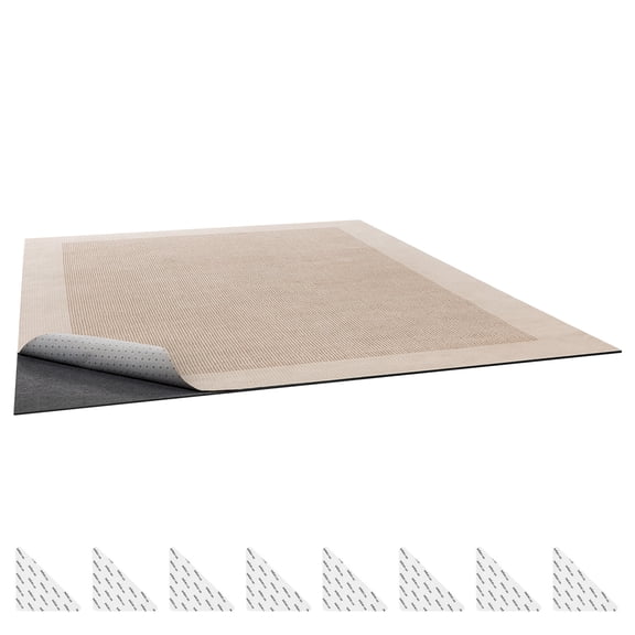 KFFKFF Non-Slip Rug Pad 10 x 14 ft, Dual Surface Felt Cushion & Rubber Backing, Carpet Mat for Hardwood Floor Protection, Secures Rugs and Prevents Sliding on All Floor Types