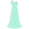 thumbnail image 2 of iEFiEL Kids Girls Juniors Ruched Flower Dress Sleeveless A-Line Chiffon Wedding Pageant Party Dress, 2 of 7