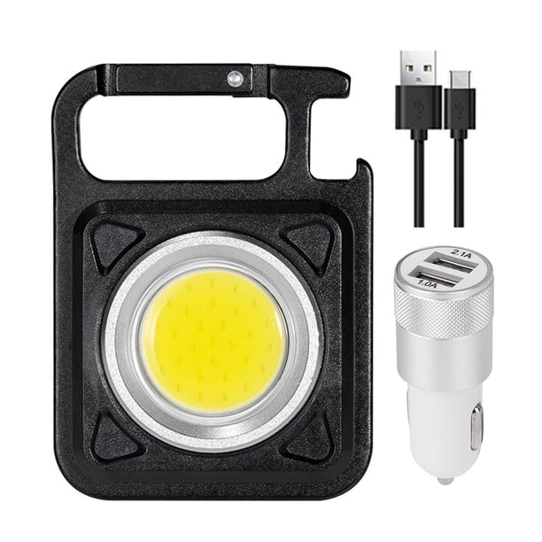 Luz De Trabajo Lámpara Mini LED Llaveros Linterna USB Recargable Portátil Bolsillo Mosquetón Luz Tmvgtek Para estrenar