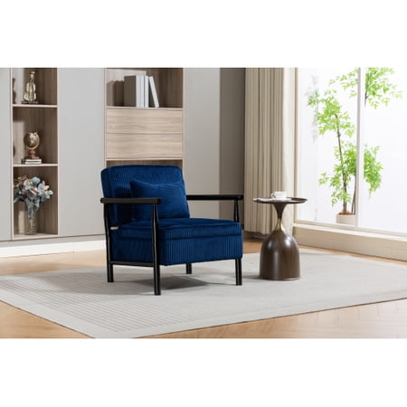 33" Storage Single Sofa Couch, Sillones Para Domitorio Single Sofa with Wood Frame, Butacas Para Sala Sofa with Waist Cushion for Living Room, Antique Blue