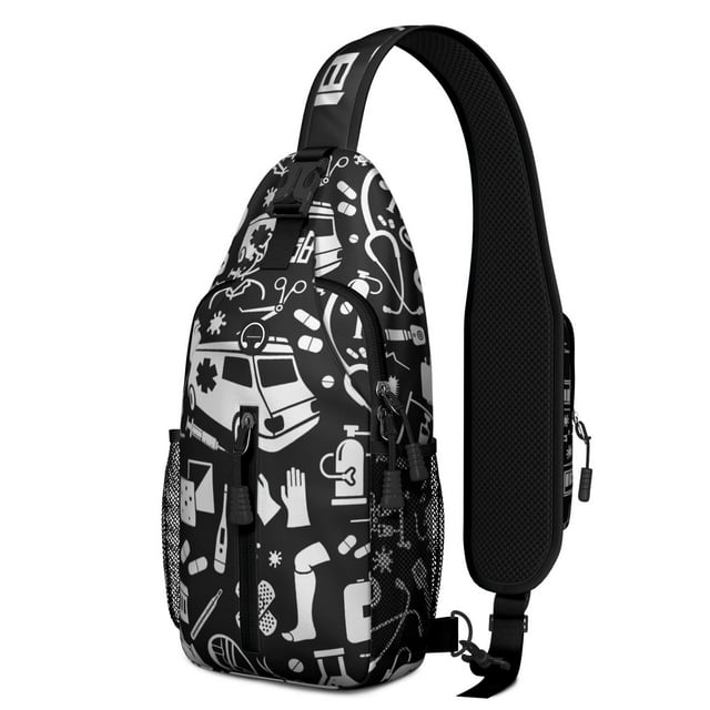 Gothic Starry Night Crossbody Backpack with Lunar Eclipse & Astral Elements, Lightweight Travel Daypack with Adjustable Shoulder Strap, Durable Design for Students, Office, Outdoor Use