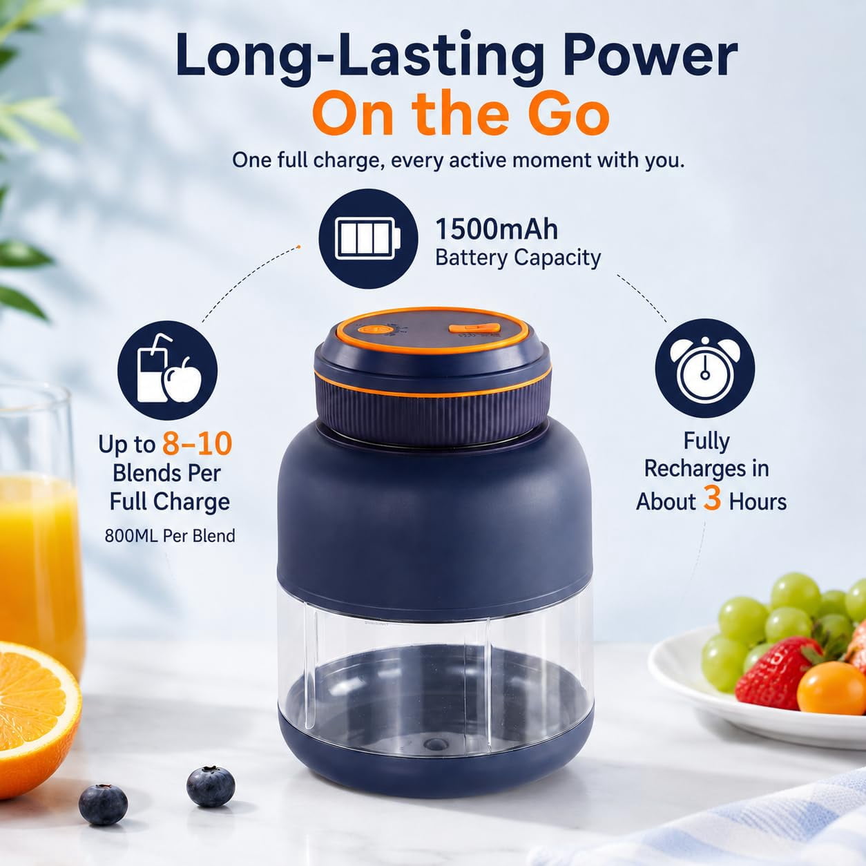 180W Portable Wireless Juicer Cup – 28/45 Oz Blender with 38 Blades, USB Rechargeable for Smoothies, Fruits & Vegetables