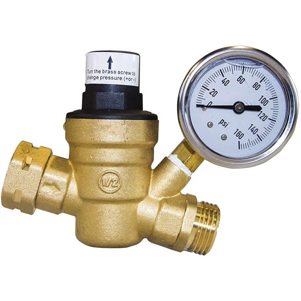 Water Pressure Regulator Valve, RV Brass Water Pressure Regulator with