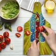 thumbnail image 3 of Family Cutting Board, Comic Book Style Best Family Ever Words on Abstract Cartoon Backdrop Graphic, Tempered Glass Cutting and Serving Board, Wine Bottle Shape, Blue Red Yellow, by Ambesonne, 3 of 5