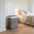 thumbnail image 5 of Nordic Hygge 23.8 Gal. Dove Gray Synthetic Rattan Laundry Hamper with Lid and Removable Liner, 5 of 8