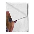 thumbnail image 2 of Jack Russell Soft Flannel Fleece Blanket, Watercolor Style Animal Portrait House Pet with Surprised Expression, Cozy Plush for Indoor and Outdoor Use, 70" x 90", Brown and Multicolor, by Ambesonne, 2 of 5