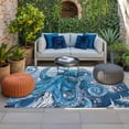 thumbnail image 2 of Ocean Blue Octopus Outdoor Rug for Patio/Deck/Porch, Non-Slip Large Area Rug 5 x 7 Ft, Nautical Castle Coastal Lighthouse Indoor Outdoor Rugs Washable Area Rugs, Reversible Camping Rug Carpet Runner, 2 of 8