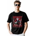 thumbnail image 1 of Camisetas para hombre, camiseta de algodón con cuello redondo y diseño de Papá Noel musculoso, manga corta, con relámpagos y Feliz Navidad., 1 of 8